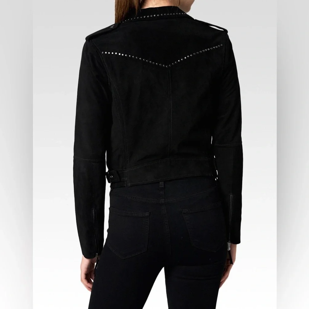 Paige Claris Studded Suede Moto Jacket - Picture 4 of 4